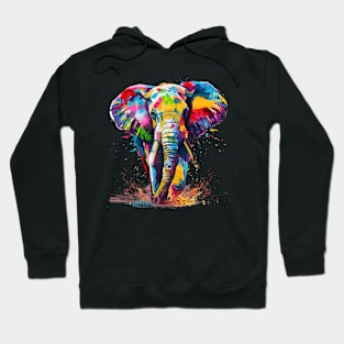 Elephant Colorful Art Design for Animals Love Hoodie